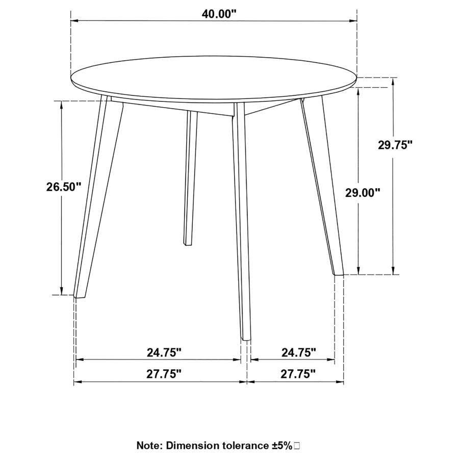 CoasterEveryday Breckenridge Round Dining Table Matte White And Natural Oak