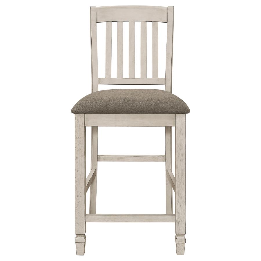 CoasterEveryday Sarasota Slat Back Counter Height Chairs Grey And Rustic Cream (Set Of 2)