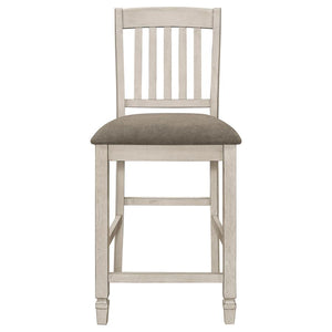 CoasterEveryday Sarasota Slat Back Counter Height Chairs Grey And Rustic Cream (Set Of 2)