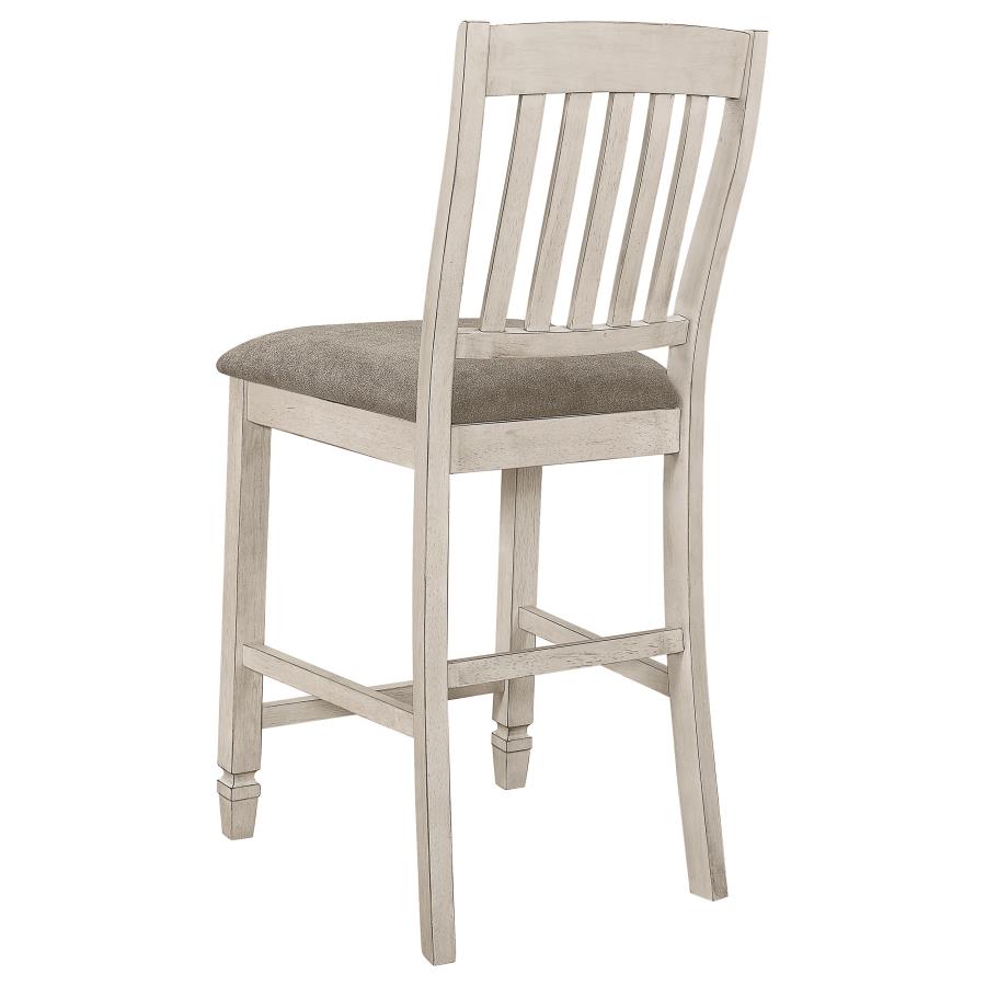 CoasterEveryday Sarasota Slat Back Counter Height Chairs Grey And Rustic Cream (Set Of 2)