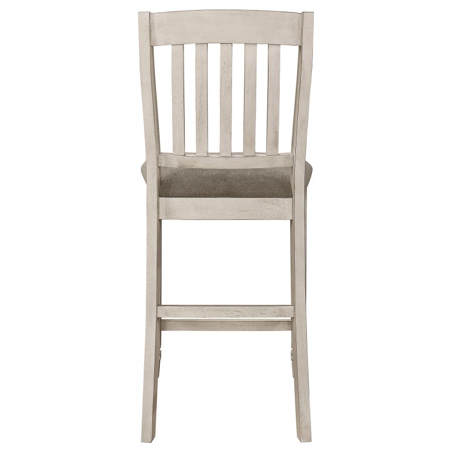 CoasterEveryday Sarasota Slat Back Counter Height Chairs Grey And Rustic Cream (Set Of 2)