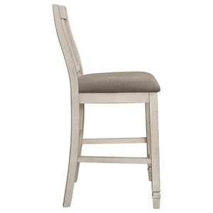 CoasterEveryday Sarasota Slat Back Counter Height Chairs Grey And Rustic Cream (Set Of 2)