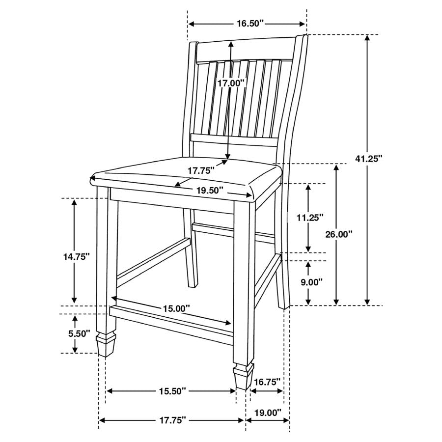 CoasterEveryday Sarasota Slat Back Counter Height Chairs Grey And Rustic Cream (Set Of 2)