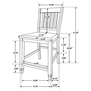 CoasterEveryday Sarasota Slat Back Counter Height Chairs Grey And Rustic Cream (Set Of 2)