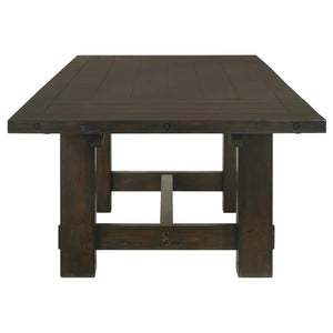 CoasterEssence Calandra Rectangle Dining Table With Extension Leaf Vintage Java