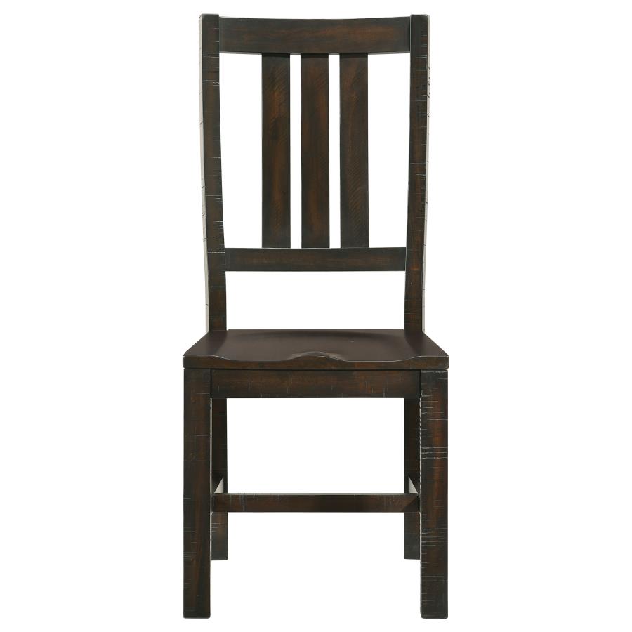 CoasterEssence Calandra Slat Back Side Chairs Vintage Java (Set Of 2)