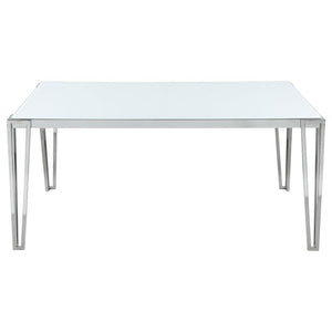 CoasterElevations Pauline Rectangular Dining Table With Metal Leg White And Chrome