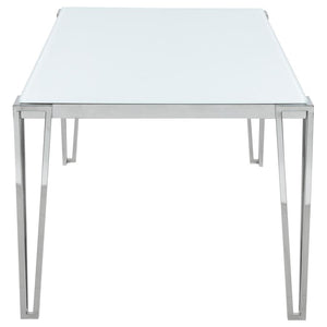 CoasterElevations Pauline Rectangular Dining Table With Metal Leg White And Chrome