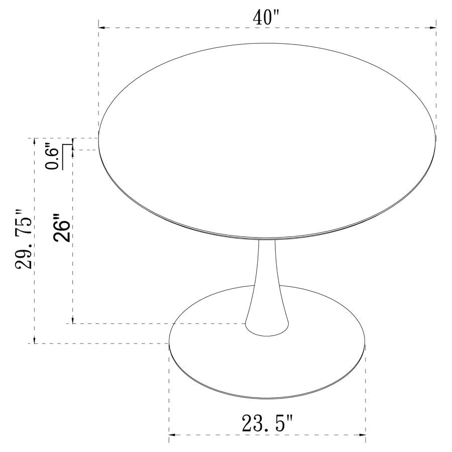 CoasterEveryday Arkell 40-Inch Round Pedestal Dining Table White