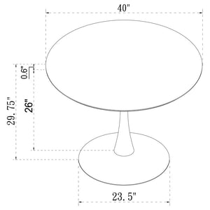 CoasterEveryday Arkell 40-Inch Round Pedestal Dining Table White