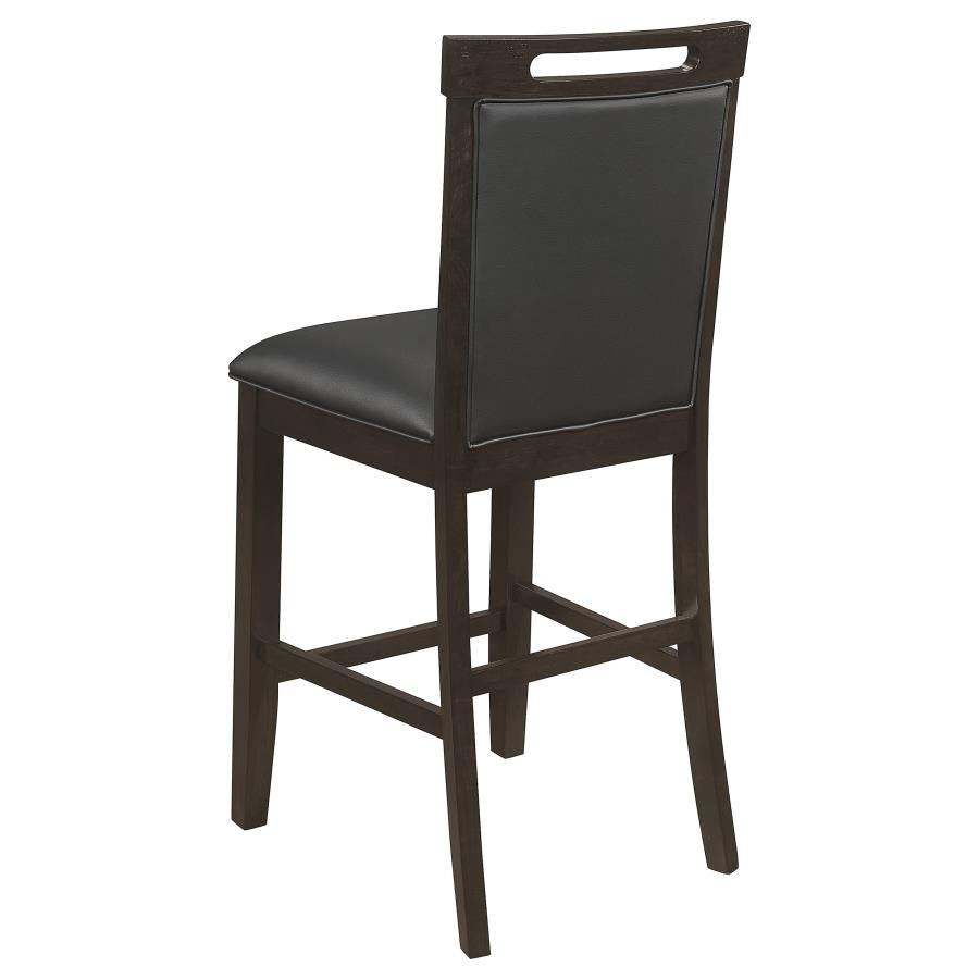 CoasterEssence Prentiss Upholstered Counter Height Chair (Set Of 2) Black And Cappuccino