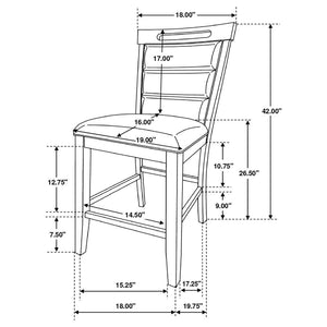 CoasterEssence Prentiss Upholstered Counter Height Chair (Set Of 2) Black And Cappuccino