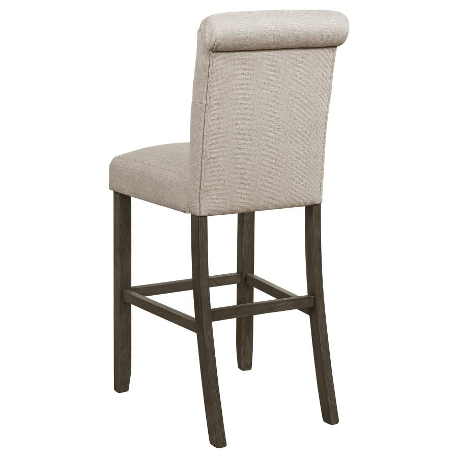 CoasterEveryday Balboa Tufted Back Bar Stools Beige And Rustic Brown (Set Of 2)