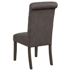 CoasterEssence Balboa Tufted Back Side Chairs Rustic Brown And Grey (Set Of 2)