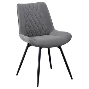 CoasterEssence Diggs Upholstered Tufted Swivel Dining Chairs Grey And Gunmetal (Set Of 2)