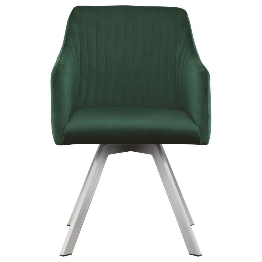 CoasterElevations Arika Channeled Back Swivel Dining Chair Green