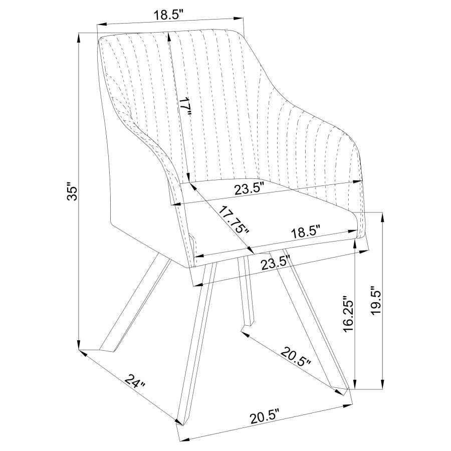 CoasterElevations Arika Channeled Back Swivel Dining Chair Green