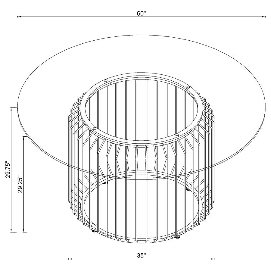 Veena 60″ Round Glass Top Dining Table Clear And Chrome