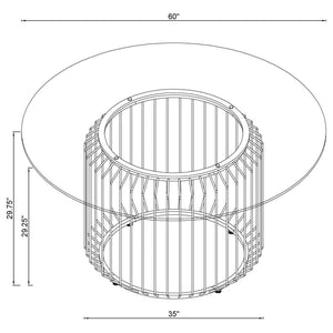 Veena 60″ Round Glass Top Dining Table Clear And Chrome