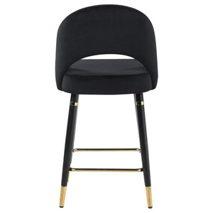 CoasterEssence Lindsey Arched Back Upholstered Counter Height Stools Black (Set Of 2)