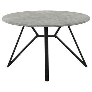 CoasterEveryday Neil Round Wood Top Dining Table Concrete And Black