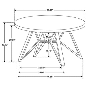 CoasterEveryday Neil Round Wood Top Dining Table Concrete And Black