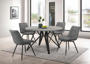 CoasterEveryday Neil Round Wood Top Dining Table Concrete And Black