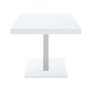 CoasterEssence Brooklyn Rectangular Dining Table White High Gloss And Chrome