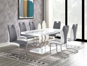 CoasterEssence Brooklyn Upholstered Side Chairs With S-Frame (Set Of 4) Grey And White