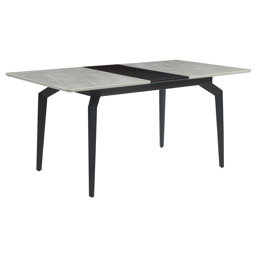 CoasterEssence Mina Rectangular Dining Table Grey Ceramic And Sandy Black