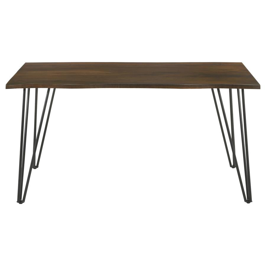 CoasterEssence Topeka Live-Edge Dining Table Mango Cocoa And Gunmetal