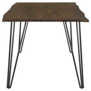 CoasterEssence Topeka Live-Edge Dining Table Mango Cocoa And Gunmetal