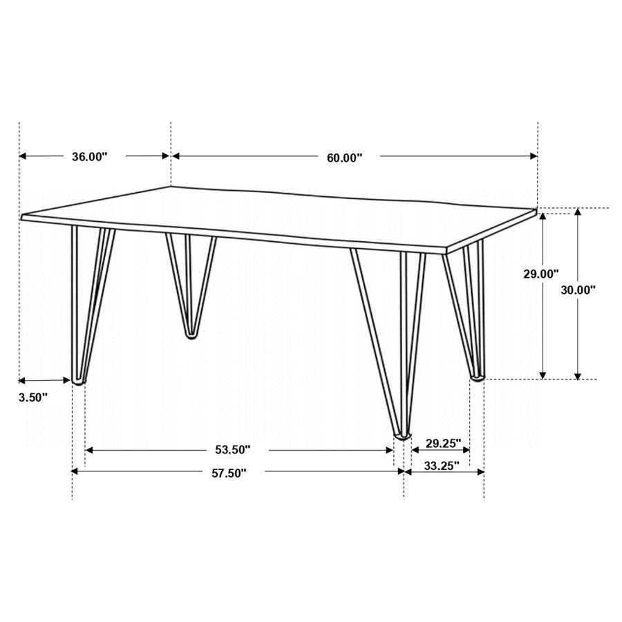 CoasterEssence Topeka Live-Edge Dining Table Mango Cocoa And Gunmetal