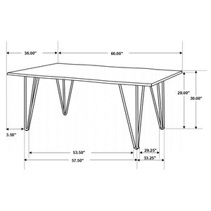 CoasterEssence Topeka Live-Edge Dining Table Mango Cocoa And Gunmetal