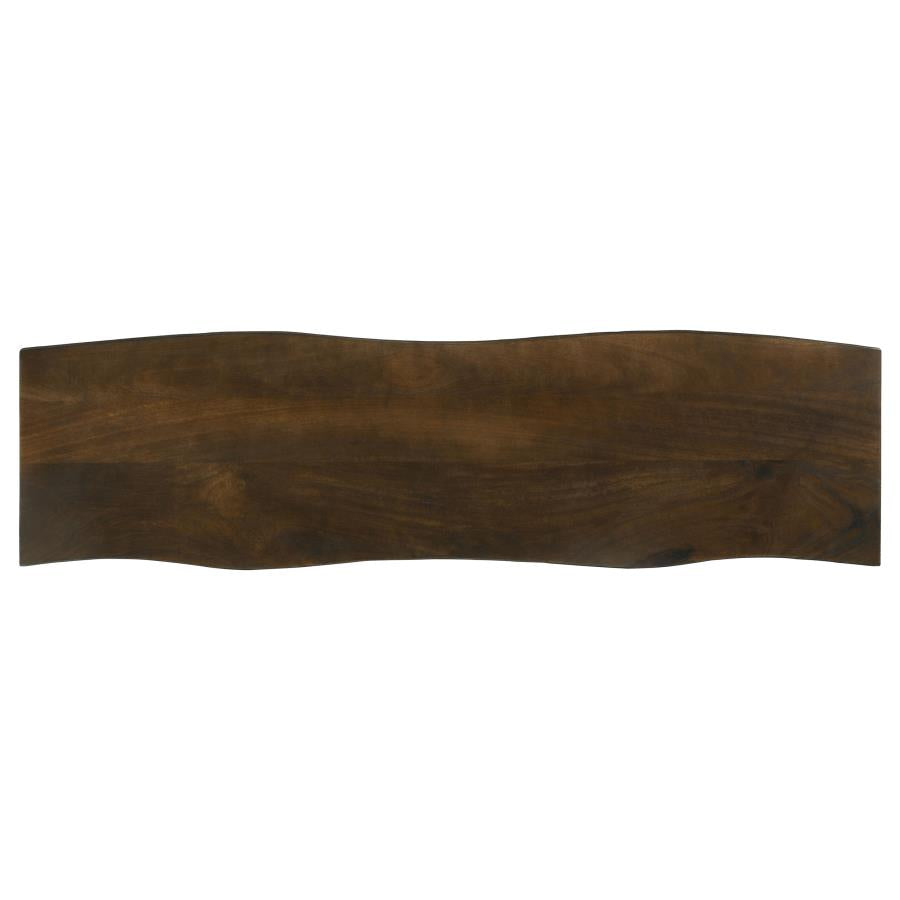 CoasterEssence Topeka Live-Edge Dining Bench Mango Cocoa And Gunmetal