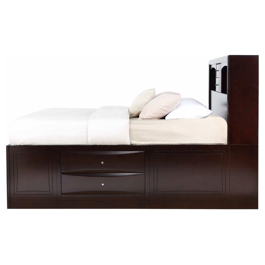 CoasterEssence Phoenix 10-Drawer Bed Deep Cappuccino