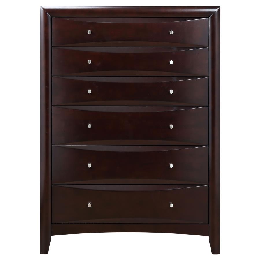 CoasterEssence Phoenix 6-Drawer Chest Deep Cappuccino