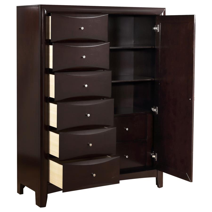 CoasterEssence Phoenix 6-Drawer Door Chest Deep Cappuccino