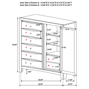 CoasterEssence Phoenix 6-Drawer Door Chest Deep Cappuccino