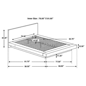 CoasterEssence Jessica Platform Bed With Rail Seating Cappuccino