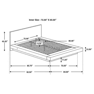 CoasterEssence Jessica Platform Bed With Rail Seating Cappuccino