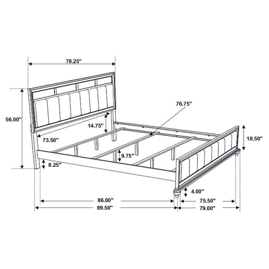 CoasterEveryday Barzini Upholstered Bed Black And Grey