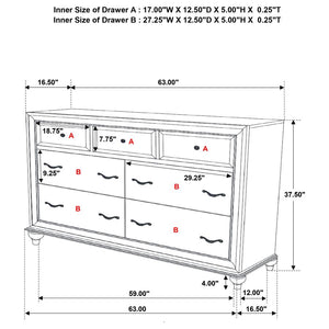 CoasterEveryday Barzini 7-Drawer Rectangular Dresser Black