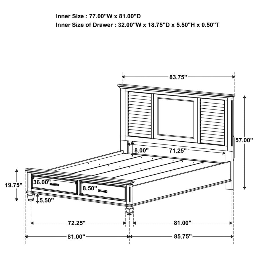 CoasterEssence Franco Storage Bed Burnished Oak