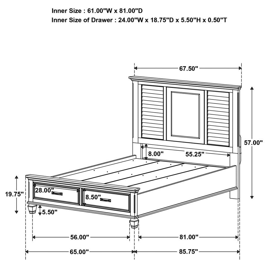 CoasterEssence Franco Storage Bed Burnished Oak