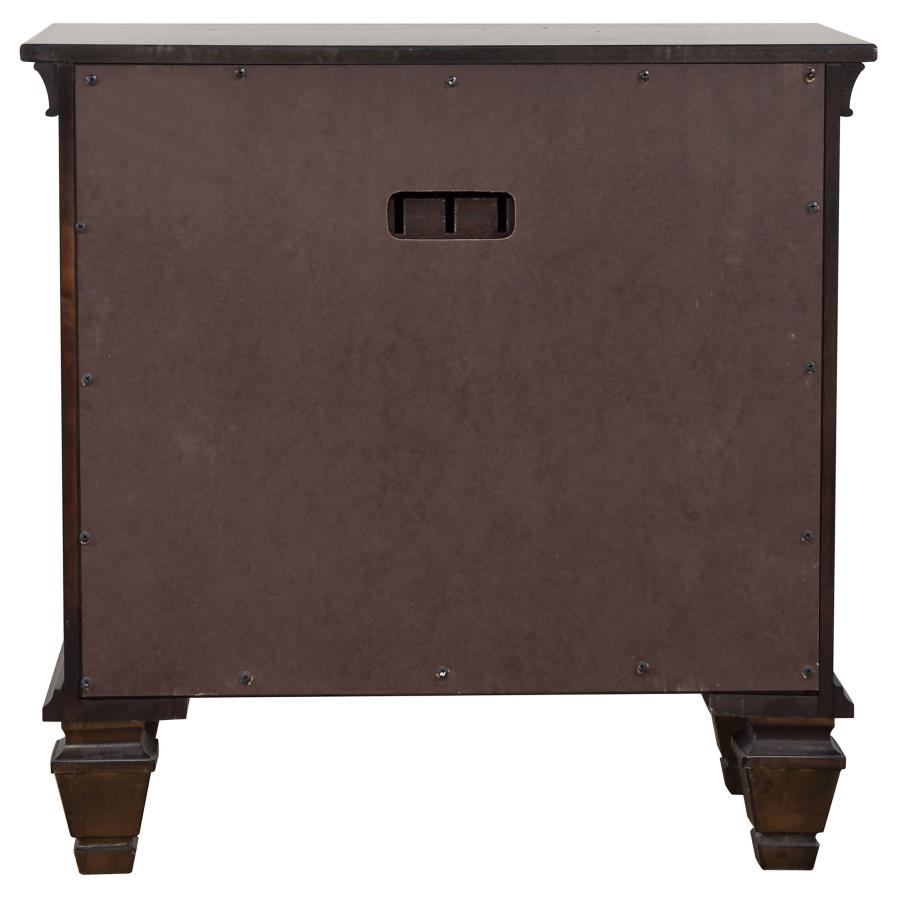 CoasterEssence Franco 2-Drawer Nightstand With Pull Out Tray Burnished Oak