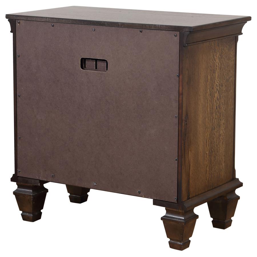 CoasterEssence Franco 2-Drawer Nightstand With Pull Out Tray Burnished Oak