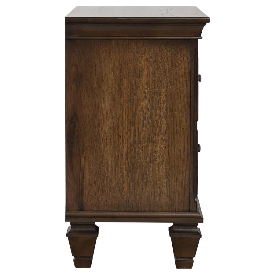 CoasterEssence Franco 2-Drawer Nightstand With Pull Out Tray Burnished Oak