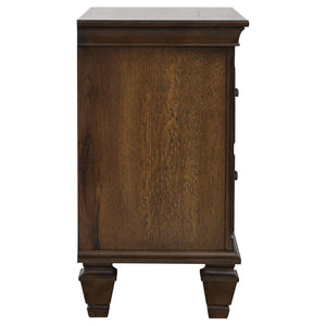 CoasterEssence Franco 2-Drawer Nightstand With Pull Out Tray Burnished Oak