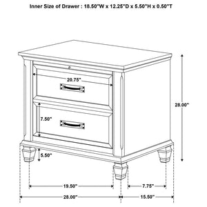 CoasterEssence Franco 2-Drawer Nightstand With Pull Out Tray Burnished Oak